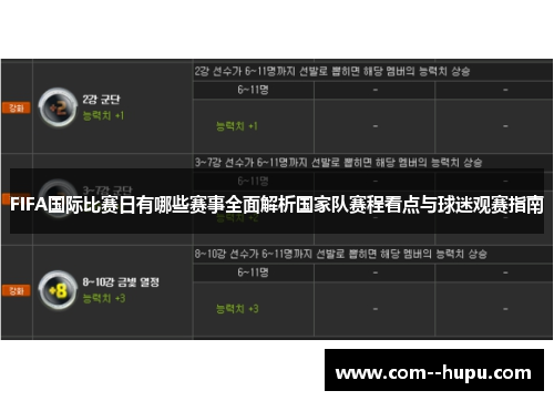 FIFA国际比赛日有哪些赛事全面解析国家队赛程看点与球迷观赛指南